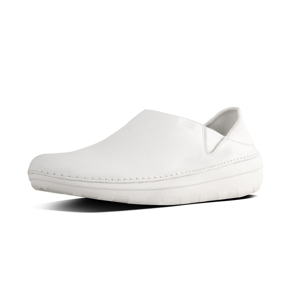 Fitflop Womens Loafers White - Superloafer Leather - 61TRJZFBG